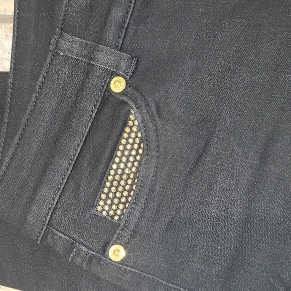 MK DENIM GOLD SPARKLE DESIGN STRETCH JEGGINGS~GREAT FOR THE HOLIDAYS - Picture 9 of 11